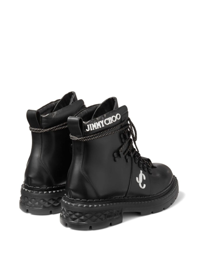 Jimmy Choo Marlow Monogram Hiking Boots In Black