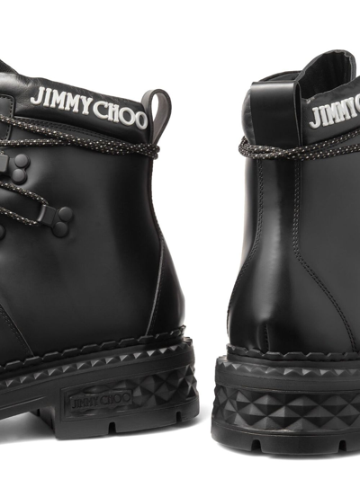 Shop Jimmy Choo Marlow Monogram Hiking Boots In Black