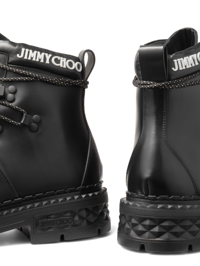 Jimmy Choo Marlow Monogram Hiking Boots In Black