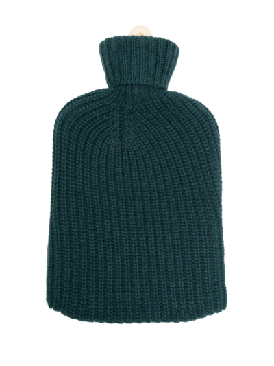 Shop Johnstons Of Elgin X Browns Ribbed Cashmere Hot Water Bottle In Green