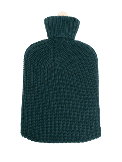 Johnstons Of Elgin X Browns Ribbed Cashmere Hot Water Bottle In Green