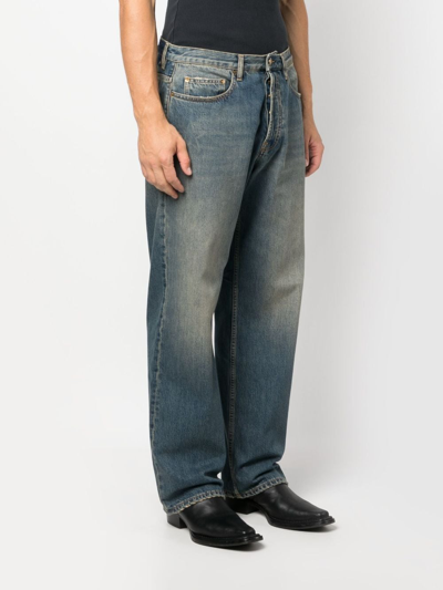 Shop Golden Goose Straight-leg Washed-denim Jeans In Blue