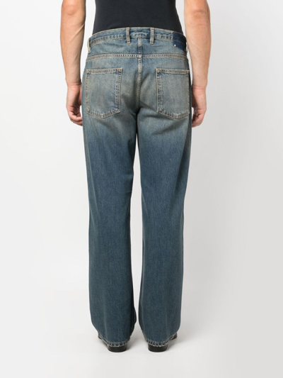 Shop Golden Goose Straight-leg Washed-denim Jeans In Blue