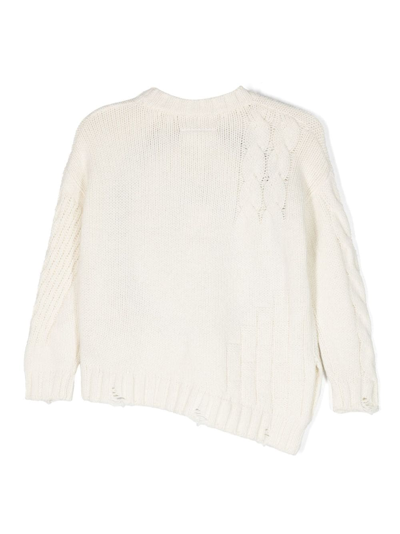 Shop Mm6 Maison Margiela Intarsia-knit Wool-blend Jumper In White