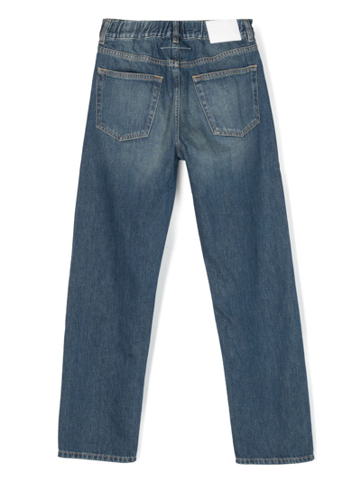 Shop Mm6 Maison Margiela Mid-rise Straight-leg Jeans In Blue