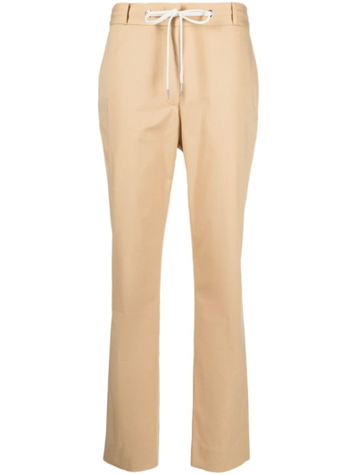 Shop Eleventy Tapered Drawstring Trousers In Neutrals