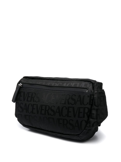 Shop Versace Allover Neo Belt Bag In Black