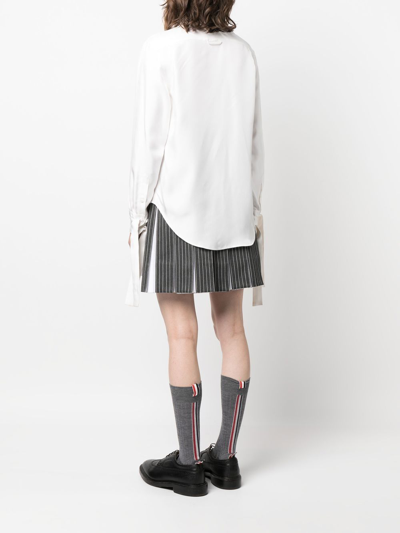 Thom Browne Scarf-cuff Detail Shirt In White