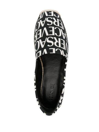 Shop Versace Logo-print Espadrilles In Black