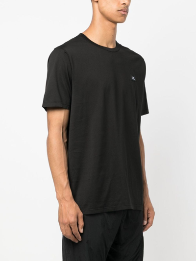 C.p. Company Cotton T-shirt With Logo In Black