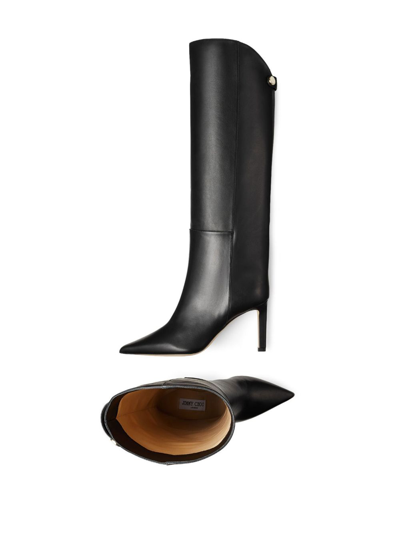 Shop Jimmy Choo Alizze 85mm Leather Boots In Black