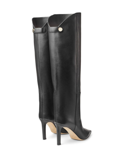 Shop Jimmy Choo Alizze 85mm Leather Boots In Black