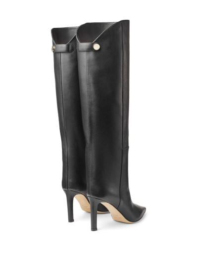 Jimmy Choo Alizze 85mm Leather Boots In Black