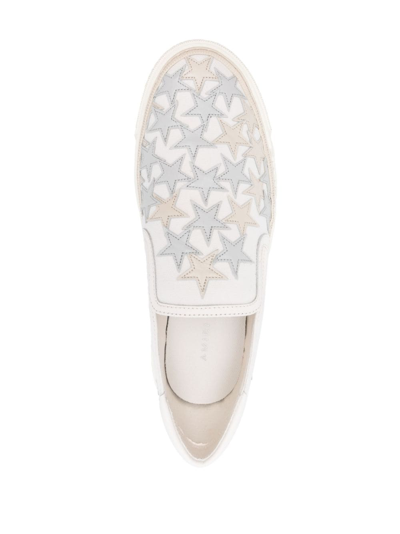 Shop Amiri Stars Court Slip-on Sneakers In White