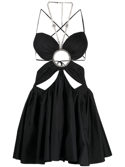 Shop Area Butterfly Gathered Minidress In Black
