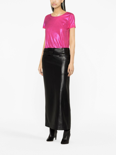 Madison.maison Short-sleve Lamé T-shirt In Pink