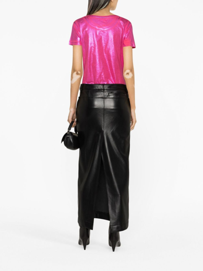 Madison.maison Short-sleve Lamé T-shirt In Pink