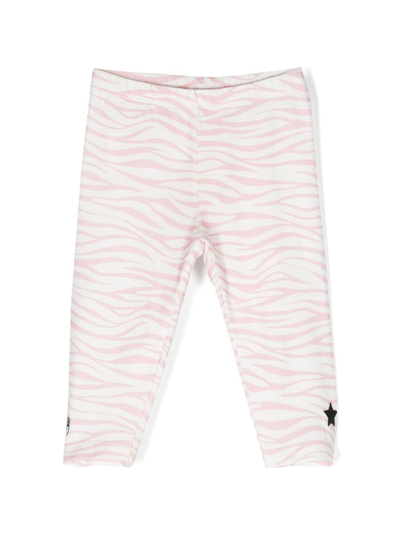 Chiara Ferragni Eyelike-motif Zebra-print Leggings In Pink