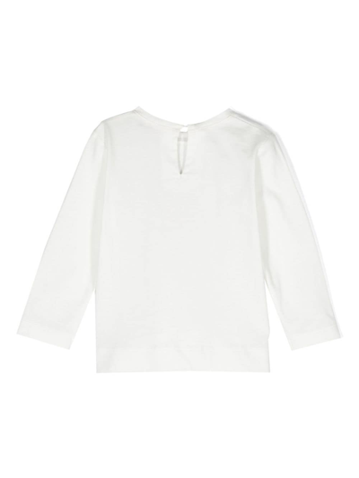 Shop Chiara Ferragni Logo-print Long-sleeve T-shirt In White