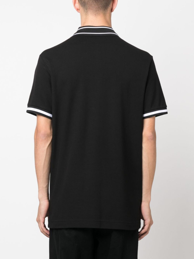 Shop Versace Jeans Couture Logo-print Polo Shirt In Black