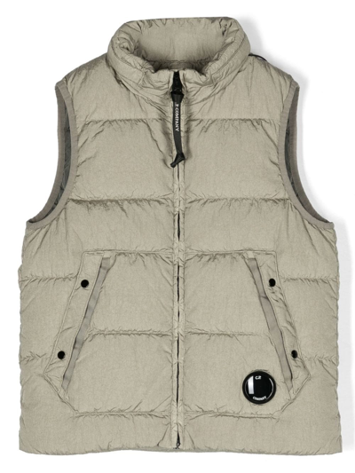 Shop C.p. Company Lens-detail Padded Gilet In Green
