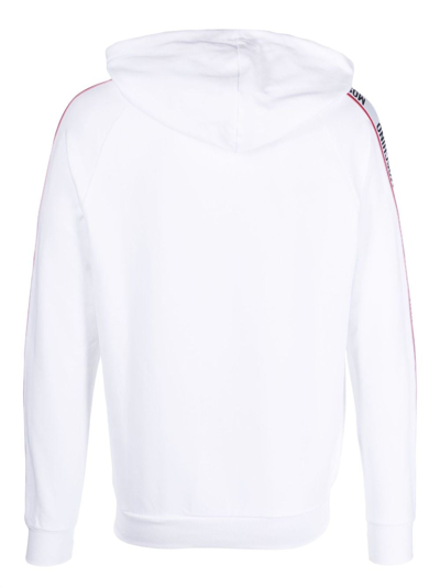 Moschino Zip-up Sweatshirt With Contrasting Logo Band In White