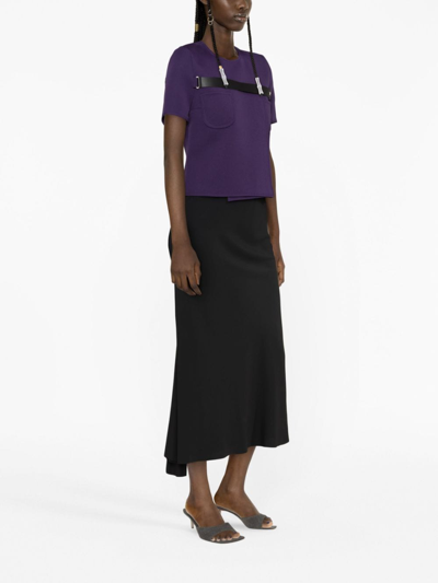 Shop Courrèges Strap-detail Short-sleeve Blouse In Purple