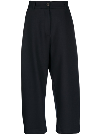 Studio Nicholson High-waisted Wide-leg Trousers In Blue