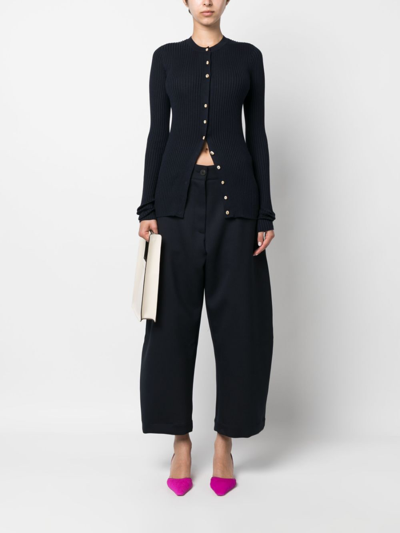 Studio Nicholson High-waisted Wide-leg Trousers In Blue