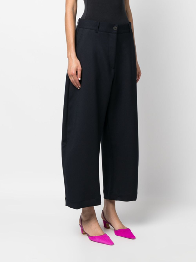 Studio Nicholson High-waisted Wide-leg Trousers In Blue