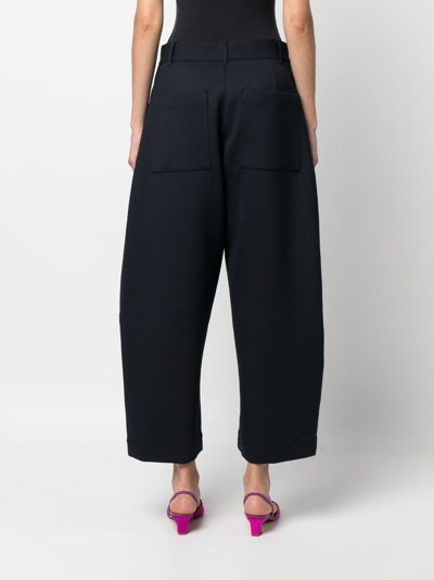 Studio Nicholson High-waisted Wide-leg Trousers In Blue