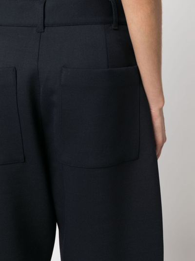 Studio Nicholson High-waisted Wide-leg Trousers In Blue