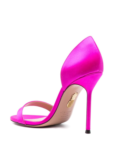 Shop Aquazzura Uptown 105mm Satin Sandals In Pink
