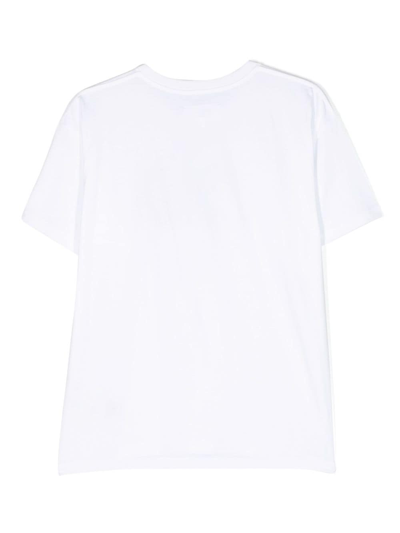Shop Mm6 Maison Margiela Graphic-print Cotton T-shirt In White