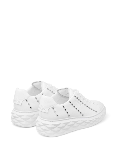 Shop Jimmy Choo Diamond Light Stud-embellished Sneakers In White