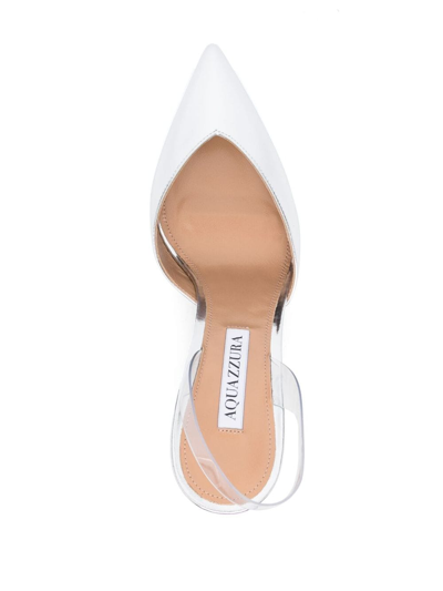 Aquazzura V Plexi 90mm Slingback Pumps In Silver