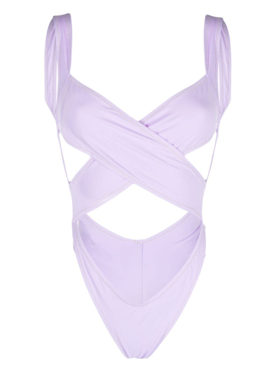 Shop Reina Olga Exotica Solid Swimsuit In Purple