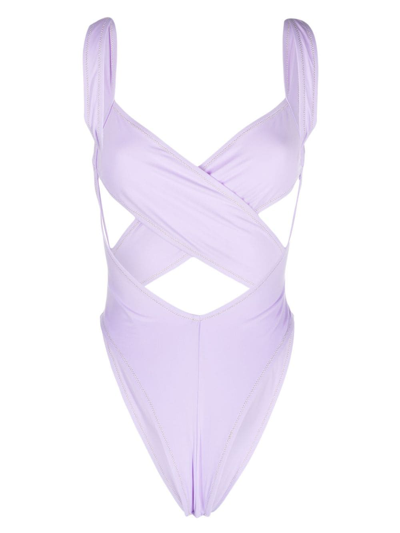 Shop Reina Olga Exotica Solid Swimsuit In Purple
