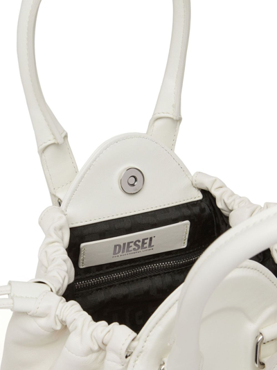 Shop Diesel Small 1dr-fold Bucket Bag In White