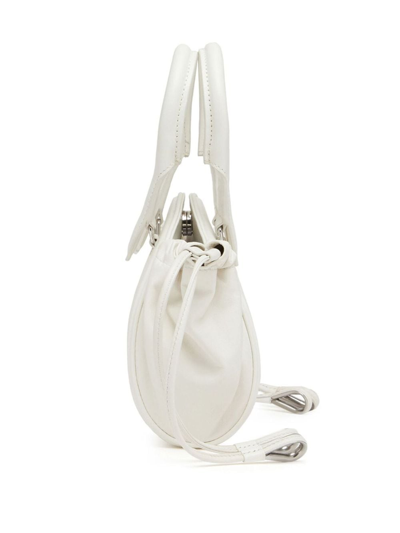 Shop Diesel 1dr Fold Xxs Leather Hand Bag In White