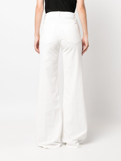 Shop Dondup Amber Puddle-hem Flared Trousers In White