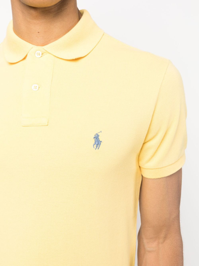 Shop Polo Ralph Lauren Polo Pony-embroidered Cotton Polo Shirt In Yellow