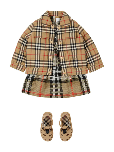 Shop Burberry Vintage Check-pattern Quilted Jacket In Neutrals