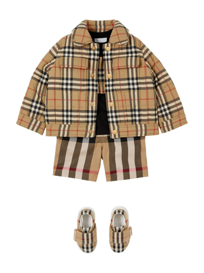 Shop Burberry Vintage Check-pattern Quilted Jacket In Neutrals