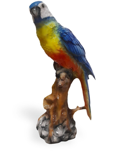 Shop Les-ottomans Large Parrot Porcelain Sculpture In Multicolour