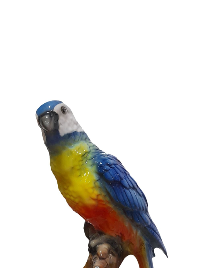 Les-ottomans Large Parrot Porcelain Sculpture In Multicolour
