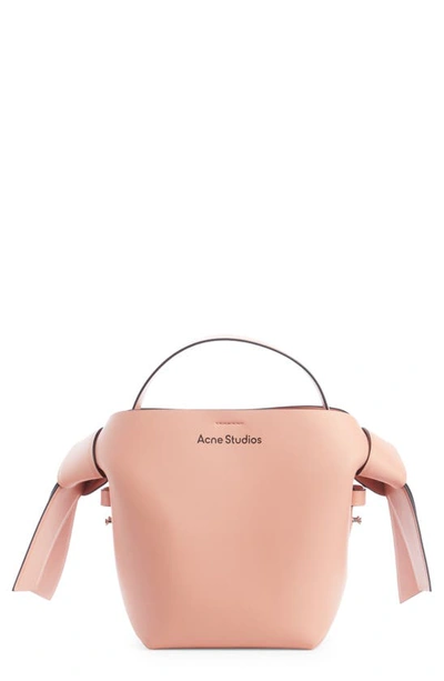 Shop Acne Studios Mini Musubi Leather Top Handle Bag In Salmon Pink