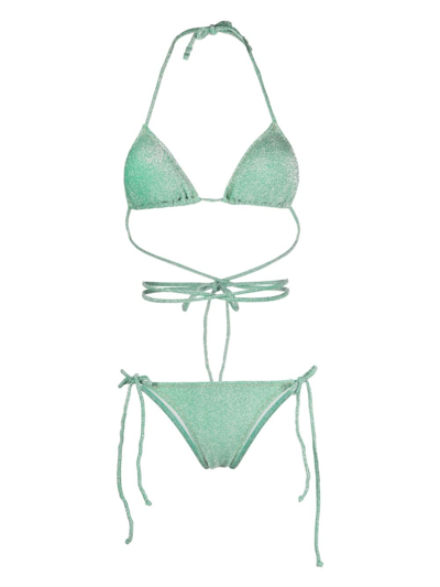 Shop Reina Olga Green Miami Lurex Bikini