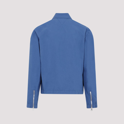 Shop Bottega Veneta Cotton Blouson Jacket In Blue