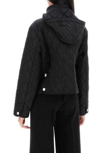 Shop Burberry 'humbie' Short Quilted Jacket In Black